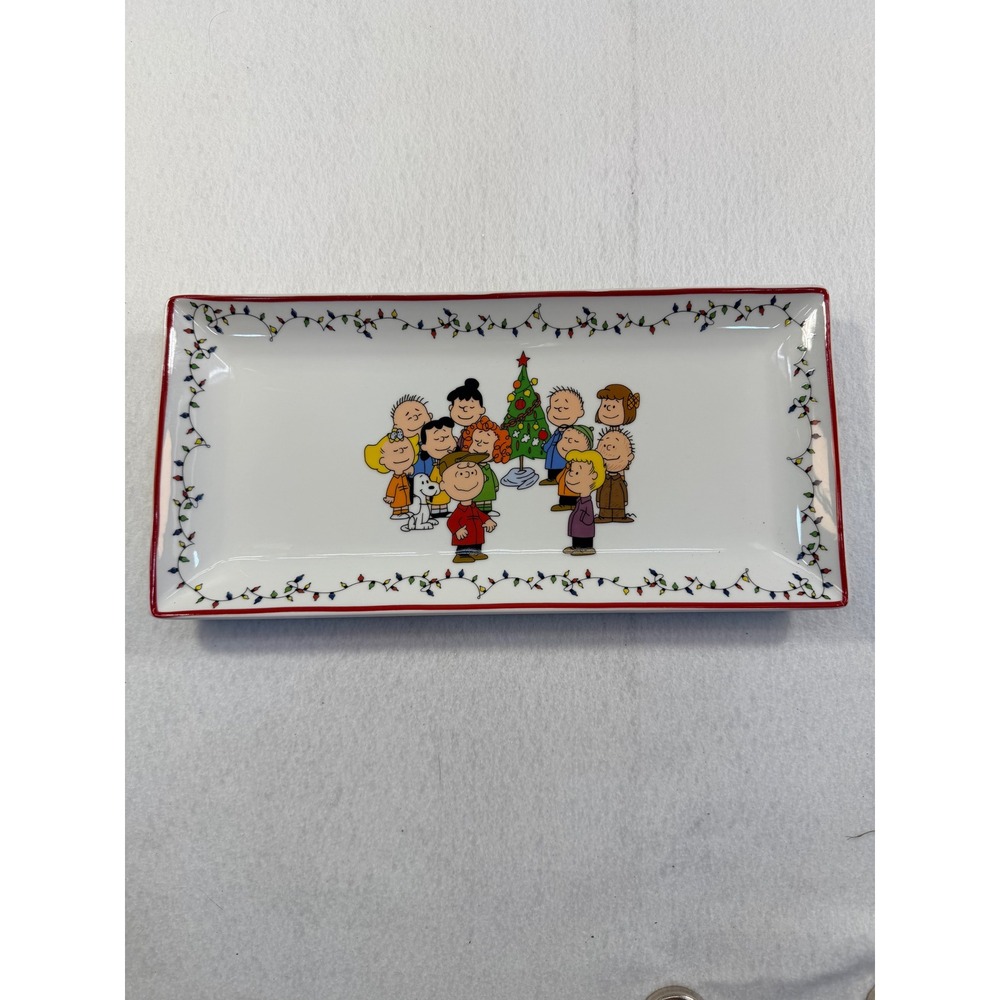 Peanuts Charlie Brown Christmas Rectangular Ceramic Tray Zrike Brands 4020650